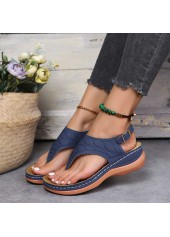 Navy Toe Post Mid Heel Sandals | thumb picture 