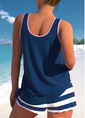 Tie Mid Waisted Tropical Plants Print Tankini Set | thumb picture 