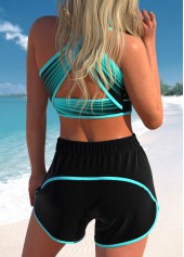 Criss Cross High Waisted Ombre Cyan Bikini Set | thumb picture 