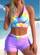Multi Color Three-piece High Waisted Tankini Set | thumb picture 