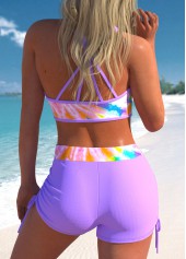Multi Color Three-piece High Waisted Tankini Set | thumb picture 