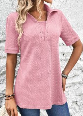 Pink Eyelet Short Sleeve T Shirt | thumb picture 