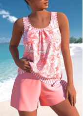 Asymmetry Mid Waisted Animal Print Tankini Set