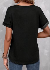 Dark Grey Marl Button Short Sleeve T Shirt | thumb picture 