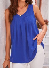 Royal Blue Ruched Scoop Neck Tank Top | thumb picture 