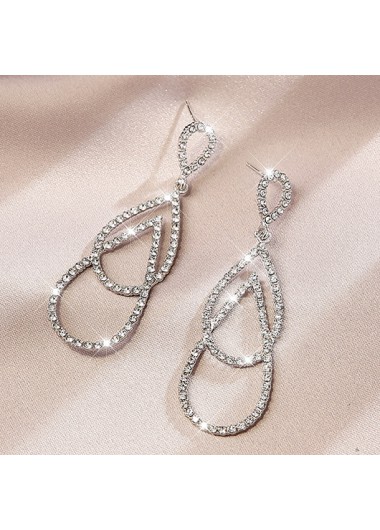 women clothes image of Silvery White Teardrop Design Alloy Earrings
