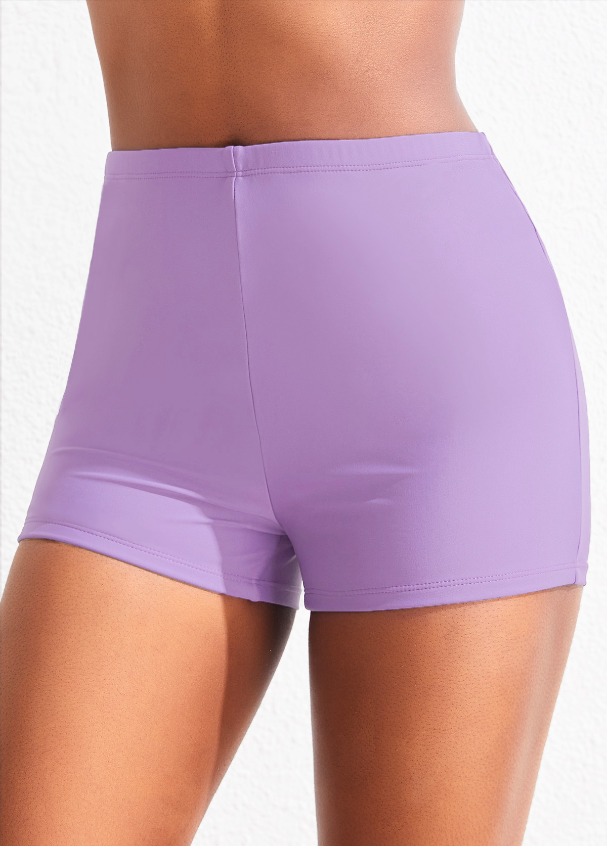 Mid Waisted Light Purple Swimwear Shorts