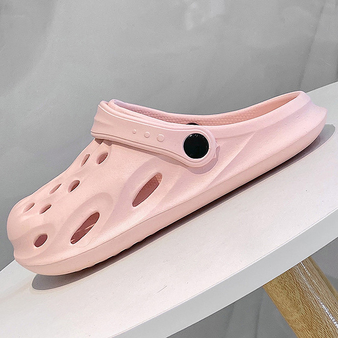 Pink Round Toe Falt Sliders