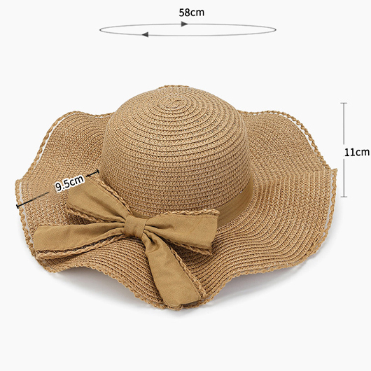 Light Camel Bowknot Detail Visor Hat