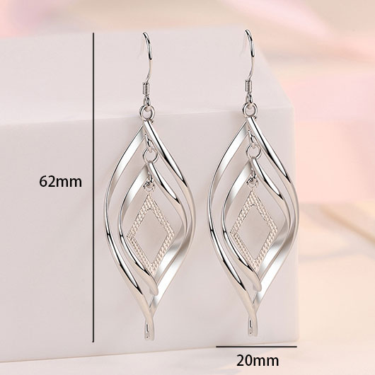Silvery Color White Copper Detail Earrings | picture 