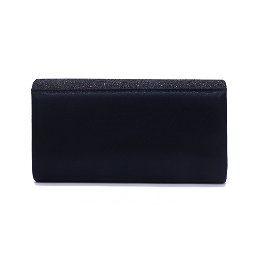 Black Magnetic Sequined Cutout Clutch Bag