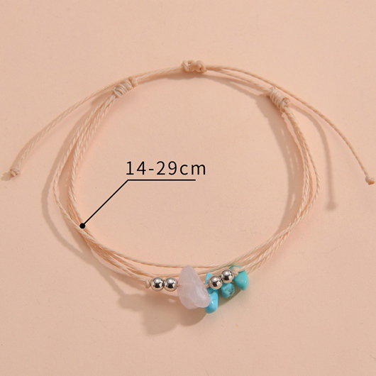 Turquoise Asymmetrical Layered Design Beads Bracelet