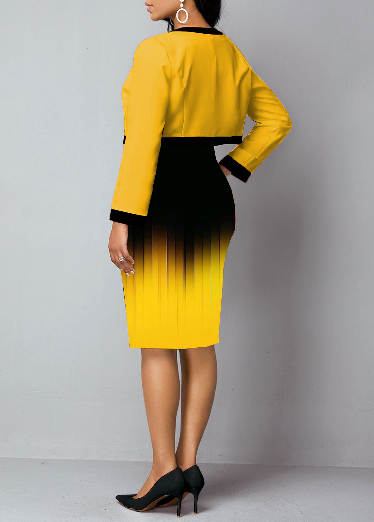 Ginger Two Piece Ombre Long Sleeve Dress