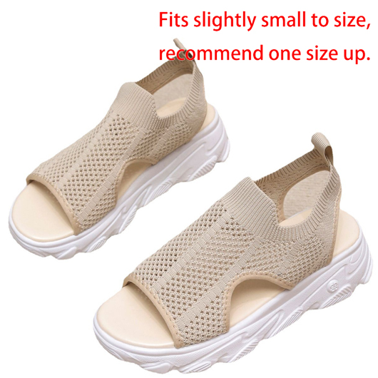 Beige Open Toe Falt Cutout Sandals