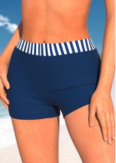 Mid Waisted Striped Navy Swim Shorts | thumb picture 