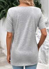 Light Grey Marl Short Sleeve Fake Two Piece Twinset | thumb picture 