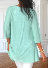 Mint Green Floral Print Cardigan and Tank Top | thumb picture 