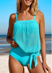 Mesh High Waisted Cyan Tankini Set | thumb picture 