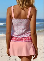 Patchwork Mid Waisted Tribal Print Tankini Set | thumb picture 