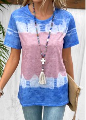 Sky Blue Short Sleeve Round Neck T Shirt