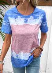 Sky Blue Short Sleeve Round Neck T Shirt