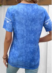 Sky Blue Short Sleeve Round Neck T Shirt