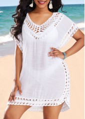 Weave Design Patchwork White Cover Up | thumb picture 