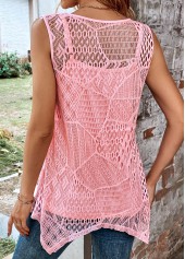 Pink Two Piece Round Neck Tank Top | thumb picture 