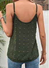 Green Button Strappy V Neck Camisole Top | thumb picture 