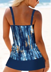 Dusty Blue Circular Ring Mid Waisted Tankini Set | thumb picture 