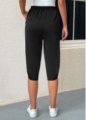 Black Pocket Jogger Elastic Waist High Waisted Pants | thumb picture 