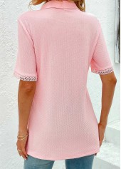 Pink Eyelet Short Sleeve T Shirt | thumb picture 