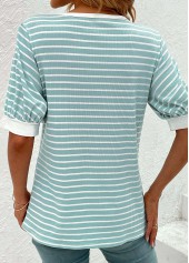 Mint Green Lace Up Short Sleeve T Shirt