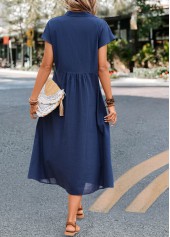 Navy Pocket Short Sleeve Shift Dress | thumb picture 