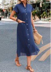 Navy Pocket Short Sleeve Shift Dress | thumb picture 