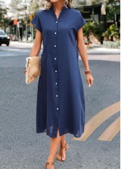 Navy Pocket Short Sleeve Shift Dress | thumb picture 