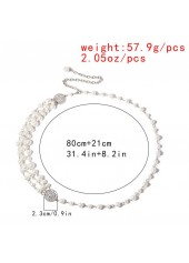 Silvery Color White Pearl Detail Belt | thumb picture 