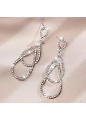 Silvery White Teardrop Design Alloy Earrings