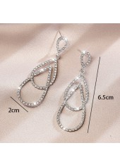 Silvery White Teardrop Design Alloy Earrings | thumb picture 