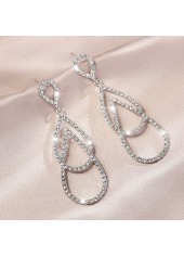 Silvery White Teardrop Design Alloy Earrings | thumb picture 