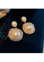 White Color Round Pearl Detail Earrings | thumb picture 