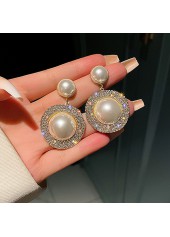 White Color Round Pearl Detail Earrings | thumb picture 