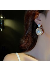 White Color Round Pearl Detail Earrings
