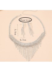 Silvery White Alloy Earrings and Necklace | thumb picture 