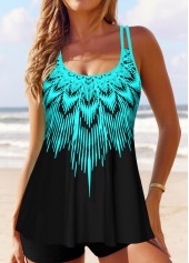 Plus Size Cyan Ombre Tankini Set | thumb picture 
