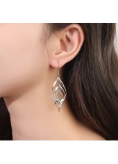 Silvery Color White Copper Detail Earrings