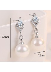 Silvery White Round Pearl Design Earrings | thumb picture 