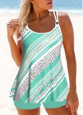 Circular Ring Mid Waisted Tankini Set