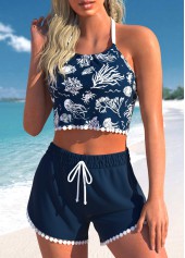Patchwork Mid Waisted Marine Life Print Bikini Set | thumb picture 
