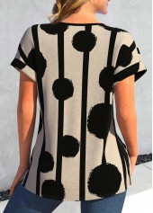 Dark Camel Geometric Print Short Sleeve T Shirt | thumb picture 